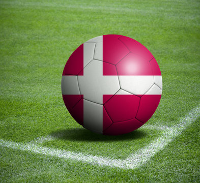 Soccer ball ball with the national flag of DENMARK ball with stadium
