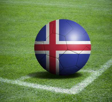Soccer ball ball with the national flag of ICELAND ball with stadium
