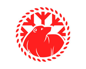red winter bear grizzly polar beast animal fauna image vector icon logo silhouette