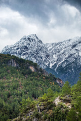 Fototapeta na wymiar Snow capped mountain