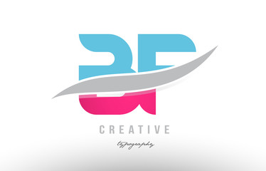 Obraz premium bf b f blue pink modern alphabet letter logo combination icon design
