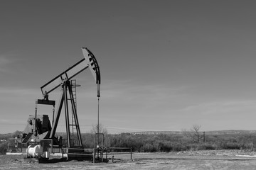 Oil Rig Black and White