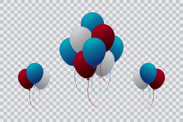 Helium balloons template with transparent background