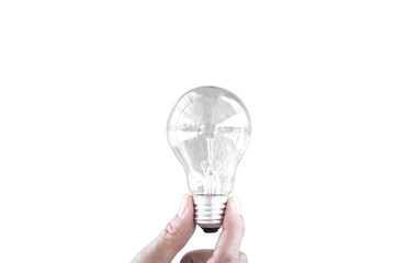 Close up of a light bulb, isolated on white with clipping path,Selection path