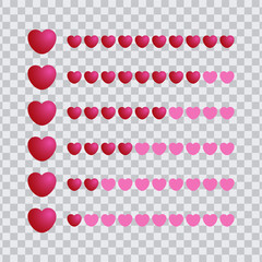 Love meter with heart icon isolated in transparent background