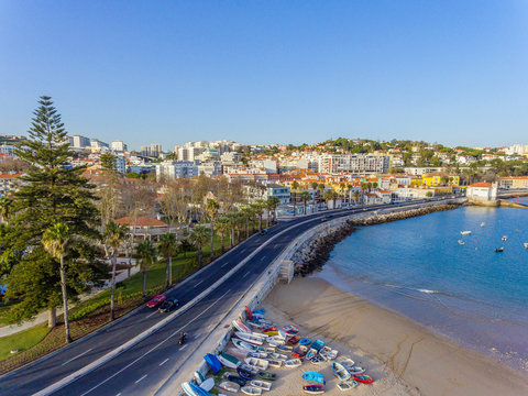 Vista Panor&acirc;mica da Vila de Pa&ccedil;o de Arcos em Portugal