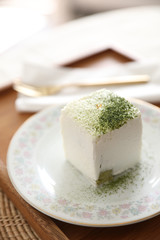 Green tea Macha cake japanese style dessert