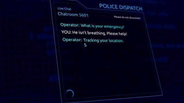 Online Police Dispatch Chatroom Graphics - He isn't breathing! ALTv