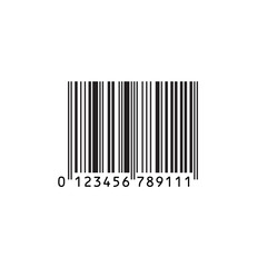 Vector realistic barcode isolated on white background.