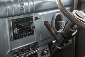 Interior of old vintage automobile
