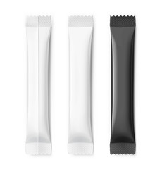 Universal mockups of blank packaging sticks. Vector illustration isolated on white background, ready and simple to use for your design.