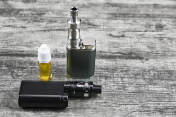 E - cigarette for vaping , technical devices.The liquid in the bottle