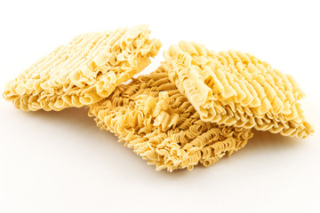 Raw asian ramen instant noodle uncooked