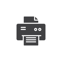 Printing document icon vector, filled flat sign, solid pictogram isolated on white. Printer symbol, logo illustration.