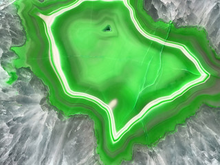 Green Geode Slice Gemstone Background