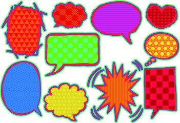 Psychedelic Speech balloon color set.