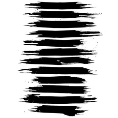 Grunge ink brush strokes set. Freehand black brushes. Handdrawn dry brush black smears. Modern vector illustration.