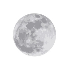 The moon isolated on white background. Vector illustration. EPS 10