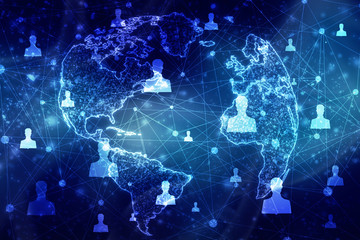 2d illustration Business Network 
