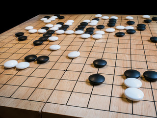 group of stones,Go game(Weiqi),Traditional asian strategy board game
