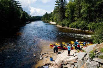Scenes from camp life while on the Noire River in Quebec, Canada.