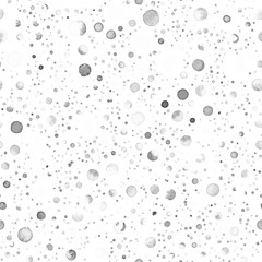 Watercolor confetti seamless pattern. Hand painted marvelous circles. Watercolor confetti circles. White scattered circles pattern. 202.