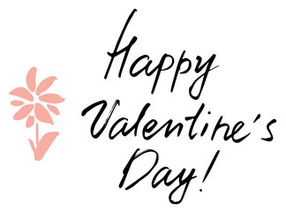 happy valentine's day handwritten lettering. vector illustration