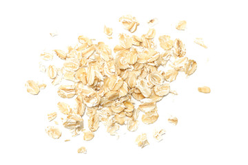 oatmeal isolated on white background. top view