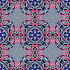 Vector seamless pattern ethnic style background. Vintage decorative texture for wallpapers, backgrounds and page fill. Indian, arabic motive.