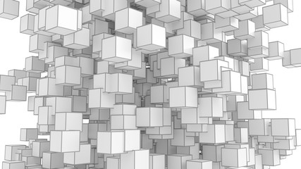 Abstract Image Of Cubes Background In Gray Toned
