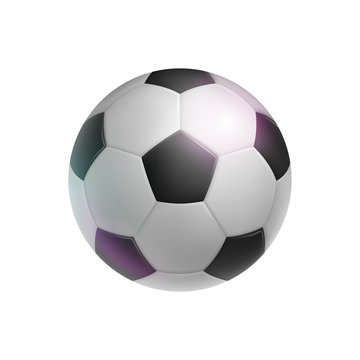 Classic soccer ball, realistic, isolated. Image of sports equipment for football players, fans and amateurs. Vector illustration of modern detailed clipart