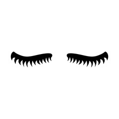 Eyelash. Cute eyelashes. Black lashes. Vector icon