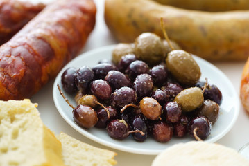 Portuguese appetizers on the table