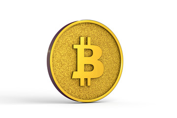 3d golden bitcoin