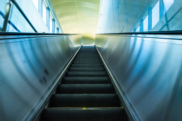 the escalator of the subway station in shanghai china.