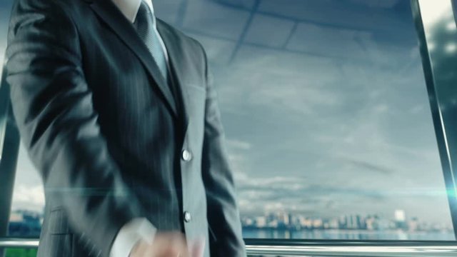 Businessman handshaking at important meeting in Baku