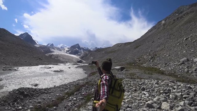 Hiking In The Swiss Alps, Taking A Selfie