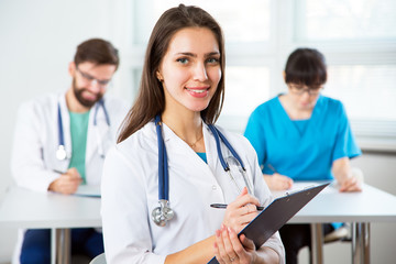 Fototapeta premium Portrait of a young female doctor