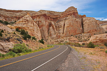 Road to Capitol Reef NP in Utah in the USA
