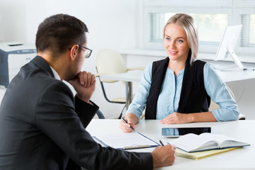Business people working in an office