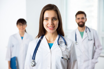 Fototapeta premium Portrait of a young female doctor