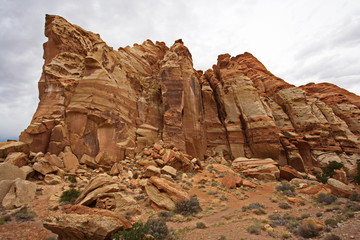 Fototapeta premium Rock formation on Cohab Canyon Trail in Capitol Reef NP in Utah in the USA 