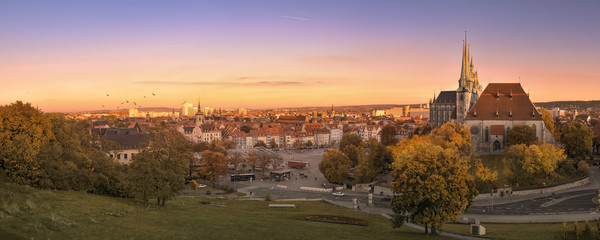 Erfurter Dom - Panorama - obrazy, fototapety, plakaty