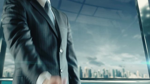 Businessman handshaking at important meeting in Doha