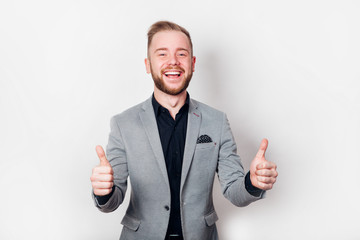 Successful and handsome man in studio