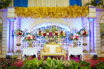 Wedding Party with Flower Decoration | Photo Booth With Flower Decoration
