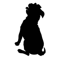 French Bulldog purebred dog standing in side view - vector silhouette isolated
