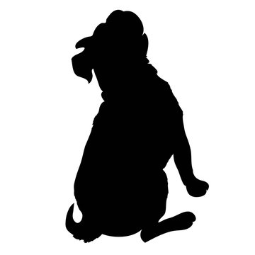 French Bulldog purebred dog standing in side view - vector silhouette isolated