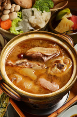 Stew chicken with rice wine - A popular Taiwan food in winter