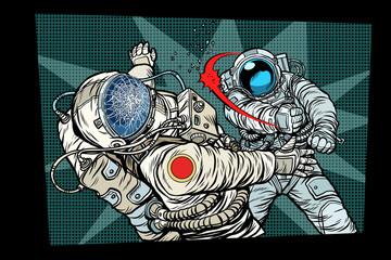 two cosmonauts fight the space war